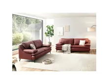 2er-Sofa Ferrara Leder Mix rot