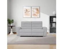 3er-Sofa Como Stoff hellgrau, Relaxfunktion