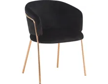 Armlehnstuhl Cindy, Kunstfell, schwarz