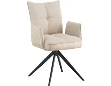 Armlehnstuhl Lukas Kunstlederoptik/Stoff beige, drehbar