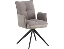 Armlehnstuhl Lukas Kunstlederoptik/Stoff grau, drehbar