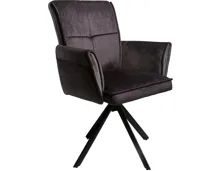 Armlehnstuhl Reno, Vintage Velvet dunkelgrau, drehbar