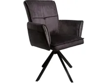 Armlehnstuhl Reno, Vintage Velvet dunkelgrau, drehbar