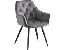 Armlehnstuhl Romana Samtvelours anthrazit