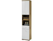 Badhochschrank Loop Eiche Artisan weiss 38 x 190 x 30 cm