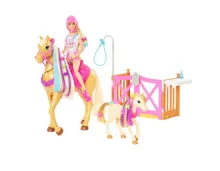 Barbie Spielset mit Puppe & 2 Pferden