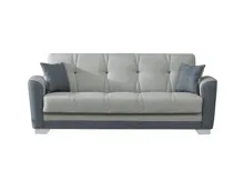 Bettsofa Becky Stoff grau, Bettkasten