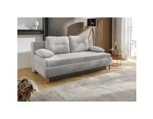Bettsofa Famosa Stoff Punktcord hellgrau, Bettkasten