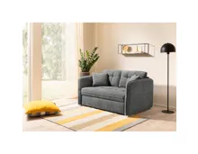 Bettsofa Leon 120 Chenillestoff grau