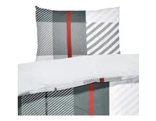 Bettwäsche Renforce Karomuster grau 50x70 Kissenbezug