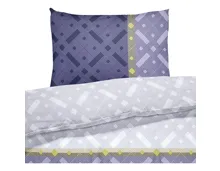 Bettwäsche Satin Illusion blau 200x210 2x65x65 Bettanzug Fra