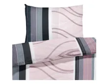 Bettwäsche Satin Streifenmuster rose 160x210 65x100 Bettanzug Nord