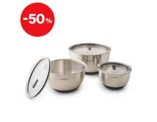 Betty Bossi Edelstahlschüssel mit Deckel 3er-Set