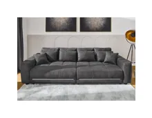 Bigsofa Lumina Microfaser Dunkelgrau RGB-LED 298 cm