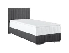 Boxbett Beetle Stoff grau/schwarz 90 x 200 cm, mit Bettkasten