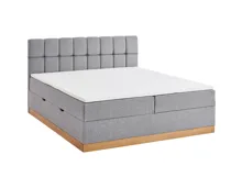 Boxbett Havanna Stoff grau 160 x 200 cm, mit Bettkasten