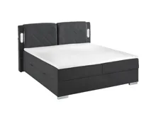 Boxbett Nightlife Stoff schwarz 160 x 200 cm, mit Bettkasten
