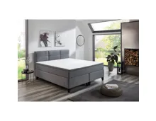 Boxspringbett Samiro Stoff grau