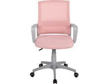 Bürostuhl Jonte Mesh rosa, Gestell grau, drehbar