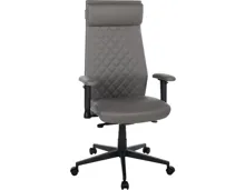 Bürostuhl Matterhorn Microfaser Leder-Optik grau