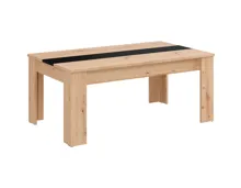 Couchtisch Martin, Dekor Eiche Artisan / Schwarz, 112 x 46,5 x 65,5 cm