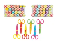 Crelando® Bastelscheren-Set, 6-tlg./Stempel-Set, 26-tlg.