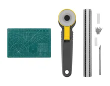 Crelando® Schneidunterlage/Schneidemesser mit Lineal/Rollschneider