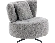 Drehsessel Odin Stoff schwarz/braun