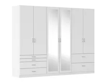 Drehtürenschrank Wildberg Dekor alpinweiss 271 x 210 x 54 cm, mit Spiegel