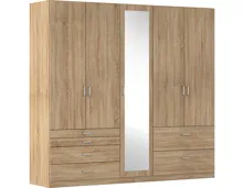 Drehtürenschrank Wildberg Dekor Sonoma Eiche 226 x 210 x 54 cm, mit Spiegel