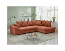 Ecksofa Baccara Stoff Bora ginger, Recamiere rechts