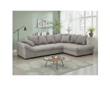 Ecksofa Baccara Stoff Bora Stone, Recamiere rechts
