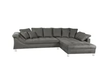 Ecksofa Calgary Microfaser graphit, Recamière rechts