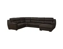 Ecksofa Danny, Microfaser anthrazit, Ottomane rechts, Bettfunktion