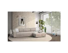 Ecksofa Grazia, Microfaser silver-beige, Recamière rechts
