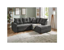 Ecksofa Leon Stoff Cord grau