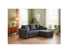 Ecksofa Malte Chenillestoff grau