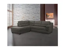 Ecksofa Melfi Microfaser braun, Récamière links