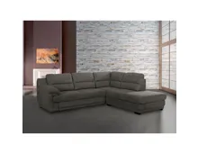 Ecksofa Melfi Microfaser braun, Récamière rechts