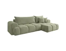 Ecksofa Nubo Stoff grün, Recamiere rechts