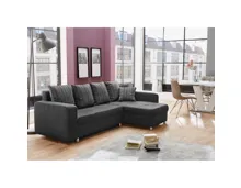 Ecksofa Olbia Stoff dunkelgrau, Recamière rechts