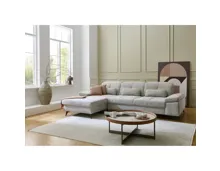 Ecksofa Potsdam Stoff grau, Recamière links