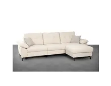 Ecksofa Raphael Stoff beige Ottomane rechts