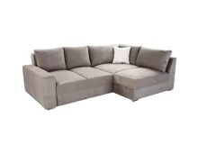 Ecksofa Sydney Velour hellbraun 260 x 181 cm