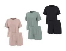 ESMARA Gerippter Pyjama, 2-tlg.