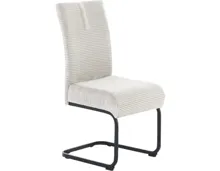 Freischwingerstuhl Kenny Cordstoff greige, Gestell schwarz