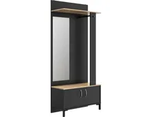 Garderobe Store Dekor schwarz / Sonoma Eiche 81 x 188,5 x 36,9 cm