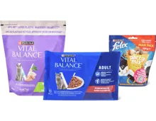 Gesamtes Vital Balance Katzenfutter-Sortiment und Felix Snacks