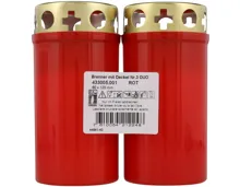 Grabkerzen Nr. 3 rot 2 Stück