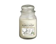 Jumbo Candle White Flowers